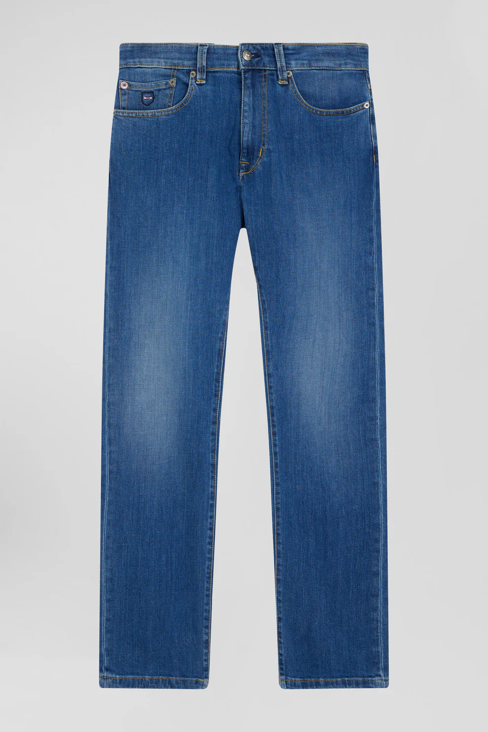 Featured image for “Jean en coton denim stretch brut coupe Regular double délavage stone wash Eden Park”