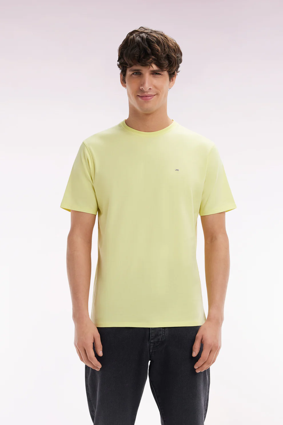 Featured image for “T-shirt en coton Pima jaune coupe droite Eden Park”