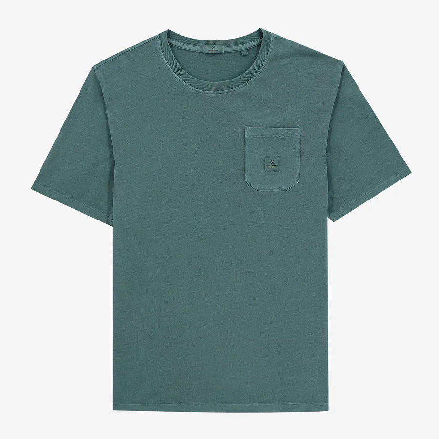 t shirt manches courtes col rond tim vert mint avec poche poitrine homme serge blanco 1