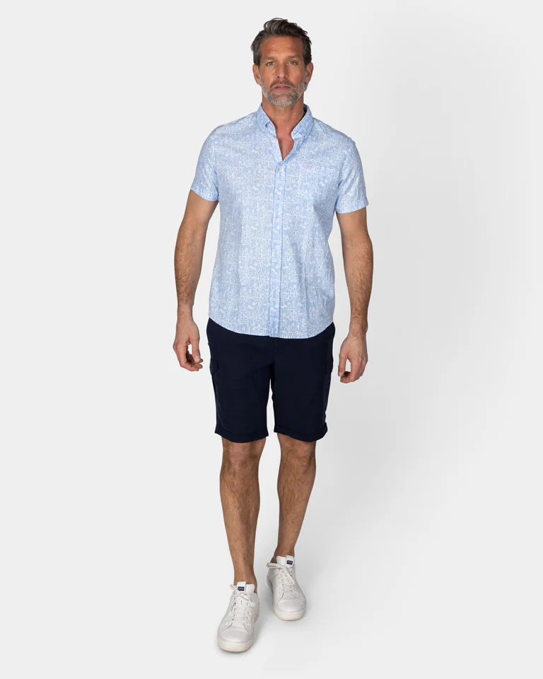 Featured image for “Chemise bleu pastel avec imprimé blanc NZA”