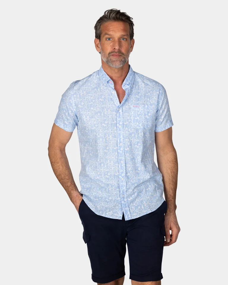 Featured image for “Chemise bleu pastel avec imprimé blanc NZA”