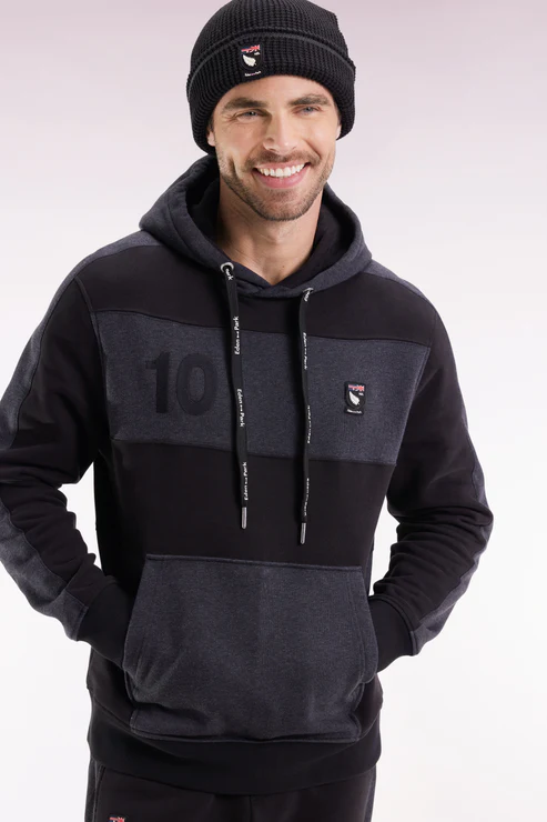 Featured image for “Sweatshirt à capuche en coton gris foncé coupe Relaxed Eden Park”