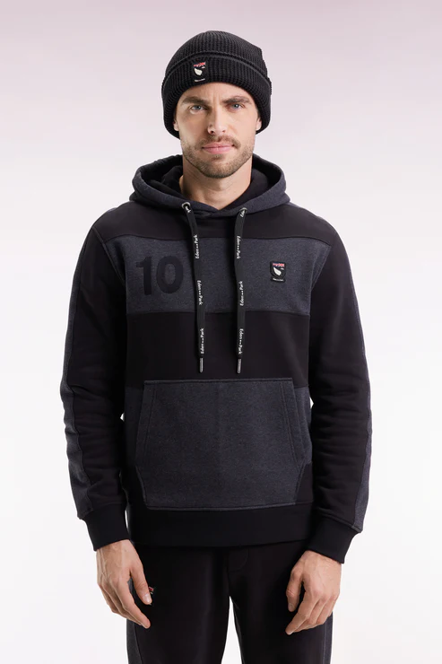 Featured image for “Sweatshirt à capuche en coton gris foncé coupe Relaxed Eden Park”