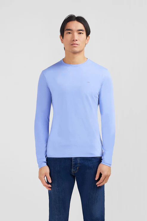Featured image for “T-shirt bleu col rond à manches longues Eden Park”
