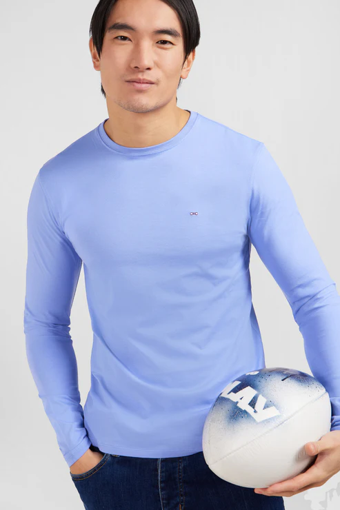 Featured image for “T-shirt bleu col rond à manches longues Eden Park”