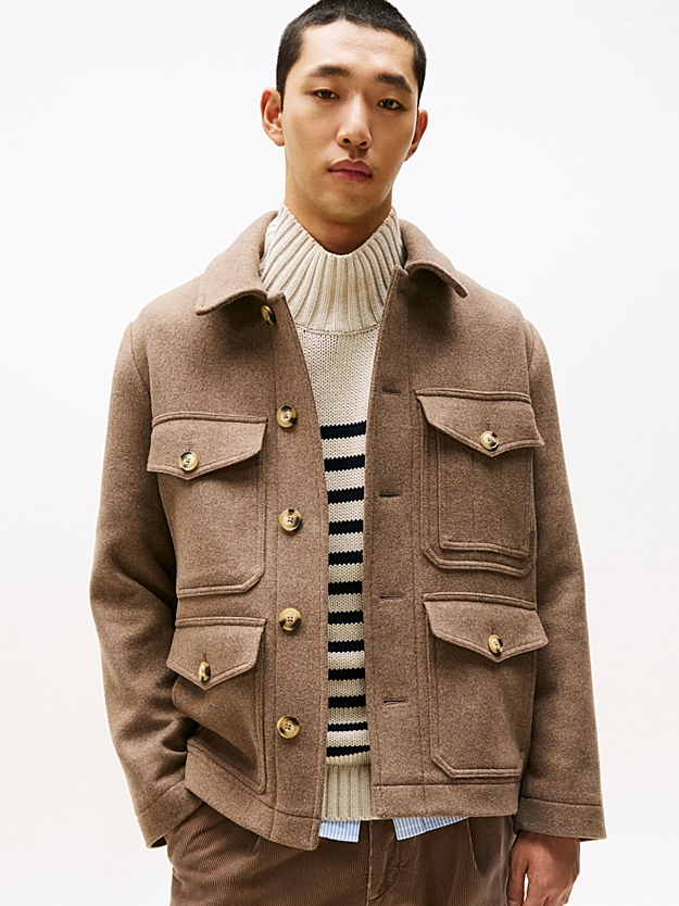 Featured image for “Surchemise utilitaire en laine mélangée Tommy Hilfiger”
