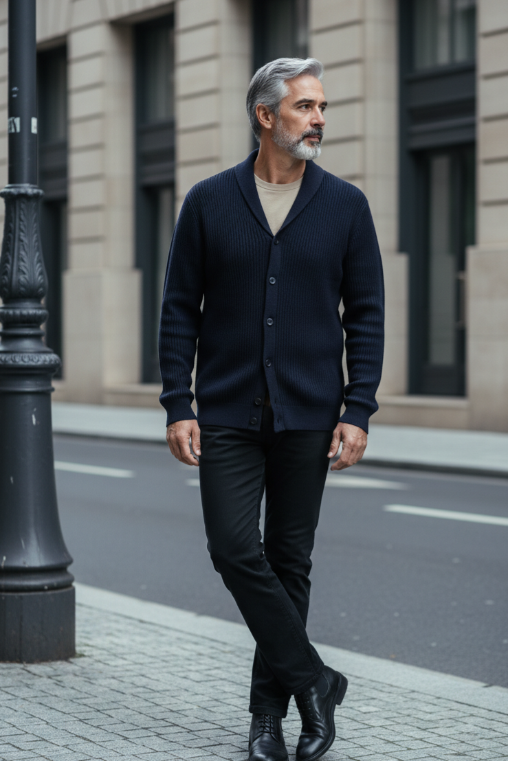 Featured image for “Gilet coton à boutons marine Tommy Hilfiger”