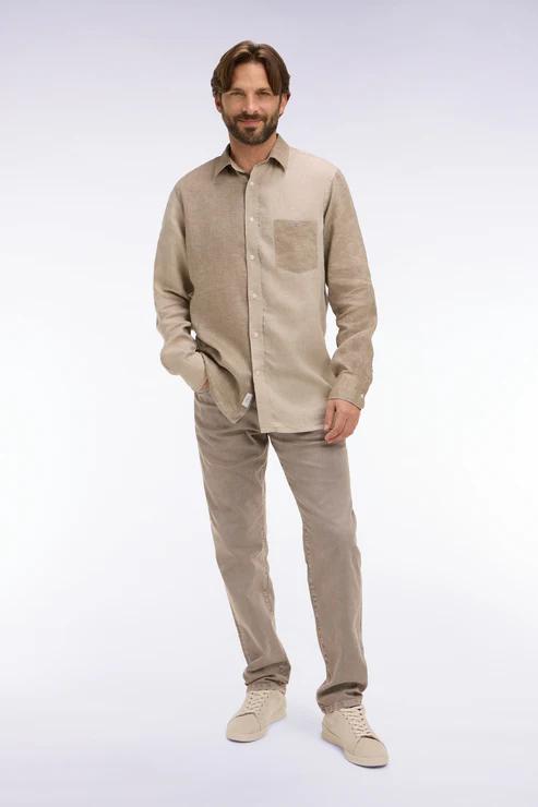 Featured image for “Jean en denim stretch beige coupe regular Eden Park”