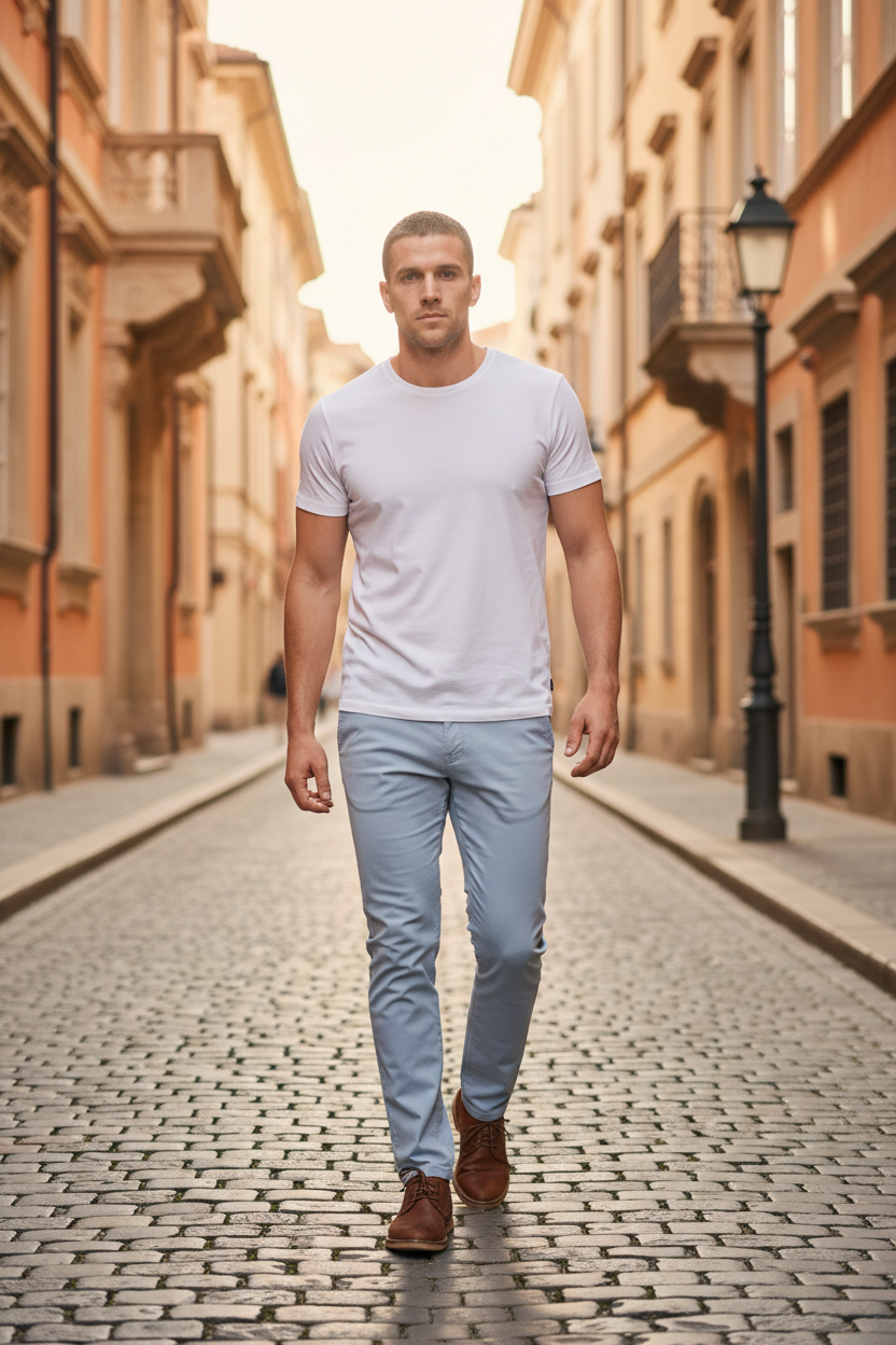 Featured image for “Pantalon coupe chino bleu ciel Camel Active”