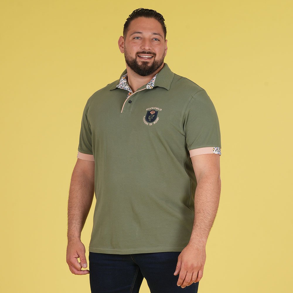 Featured image for “Polo kaki à manches courtes Ruckfield Flowers of Rugby”