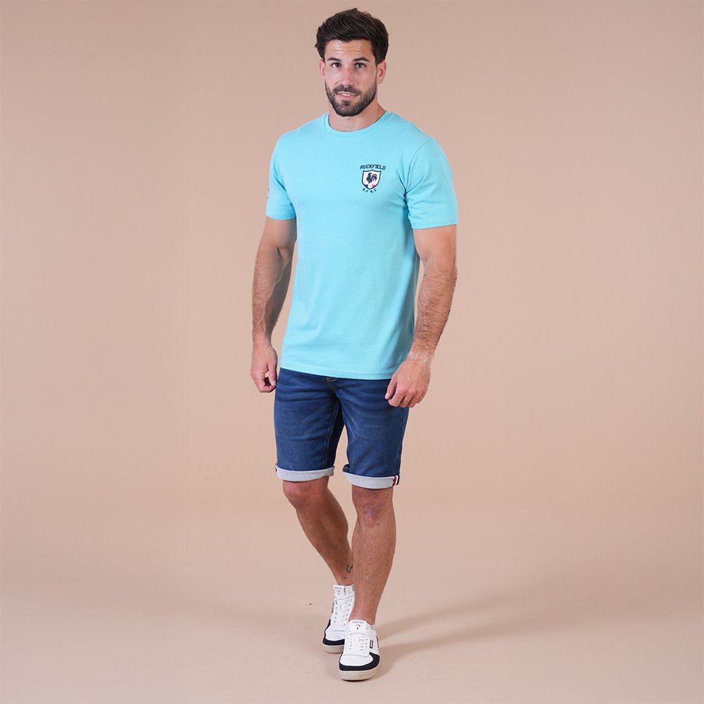 Featured image for “T-shirt à manches courtes Ruckfield French rugby club bleu turquoise”
