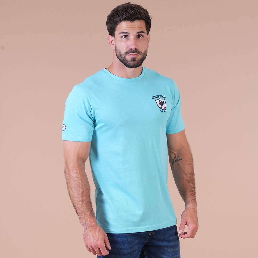 Featured image for “T-shirt à manches courtes Ruckfield French rugby club bleu turquoise”