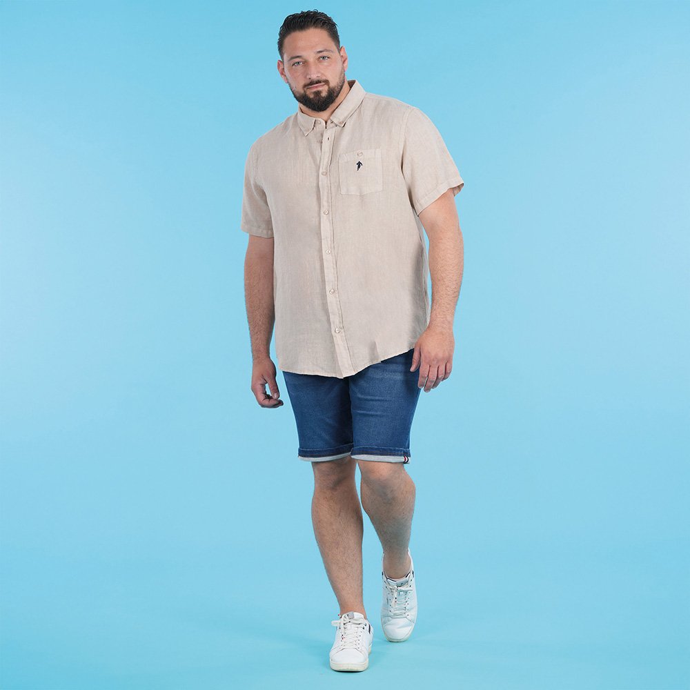 Featured image for “Chemise lin à manches courtes Ruckfield beige”