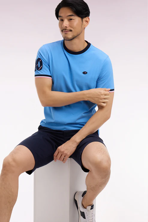 Featured image for “T-shirt XV de France à manches courtes en coton bleu coupe regular Eden Park”