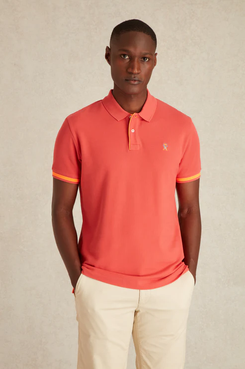 Featured image for “Polo à Détails Fluo rouge cerise Vicomte Arthur”