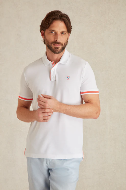 Featured image for “Polo à Détails Fluo blanc Vicomte Arthur”