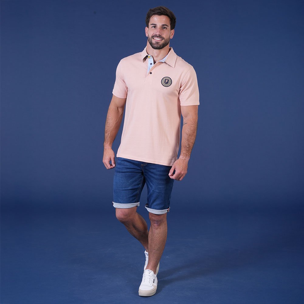 Featured image for “Polo à manches courtes Ruckfield Flowers of Rugby abricot”