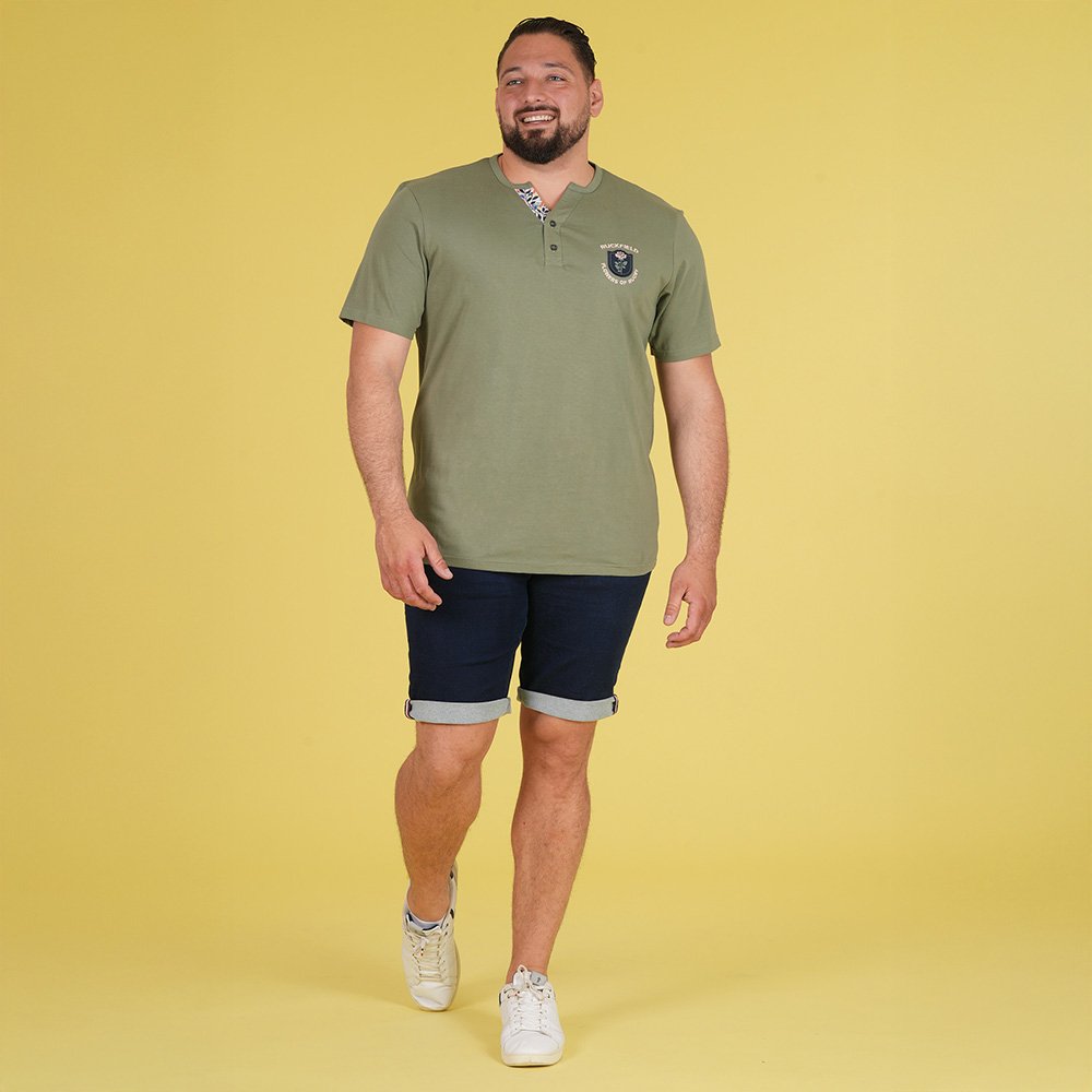 Featured image for “T-shirt kaki col tunisien à manches courtes Ruckfield Flowers of Rugby”