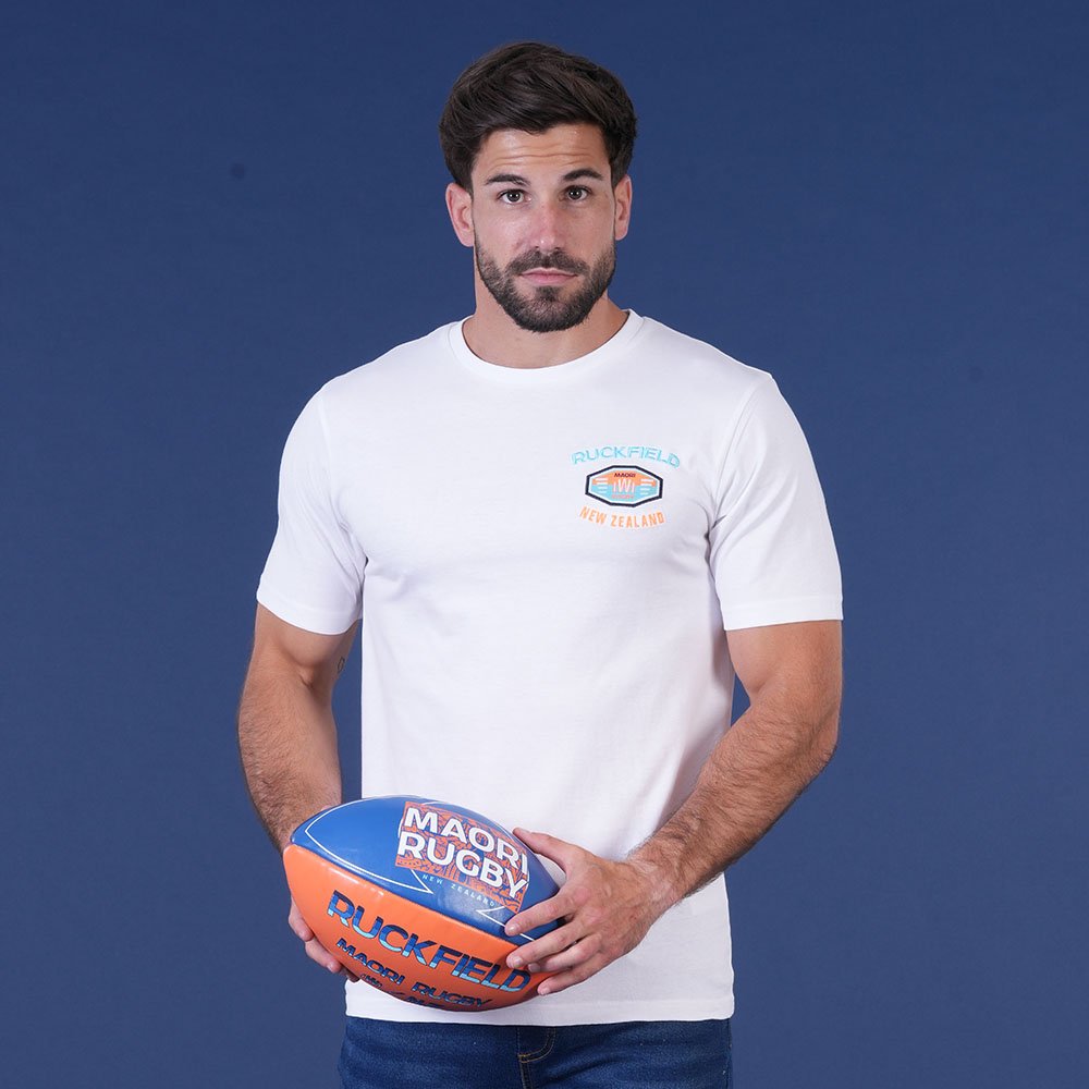 Featured image for “T-shirt à manches courtes Ruckfield Maori Rugby blanc”