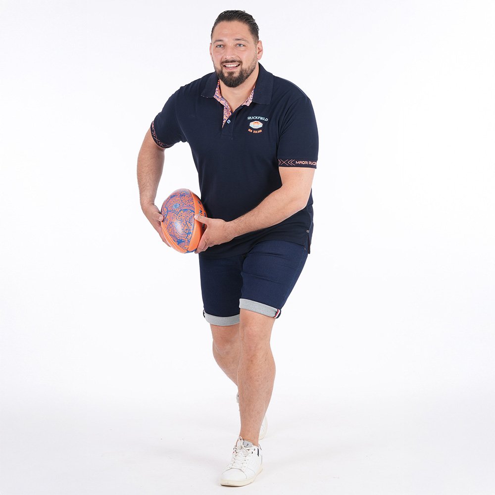 Featured image for “Polo à manches courtes Ruckfield Maori Rugby bleu marine”