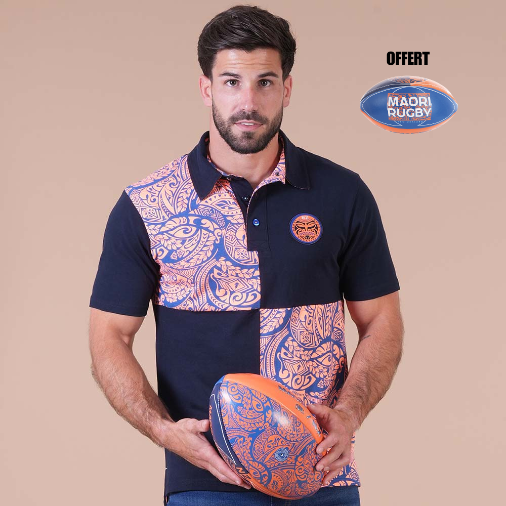 Featured image for “Polo Ruckfield à manches courtes Maori Rugby + ballon offert”