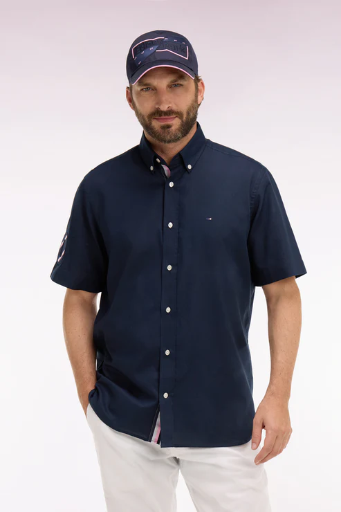 Featured image for “Chemise à manches courtes en coton marine XV de France Eden Park”