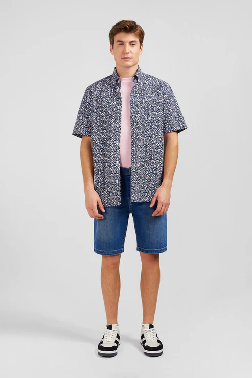 Featured image for “Bermuda bleu foncé en jean effet délavé Eden Park”