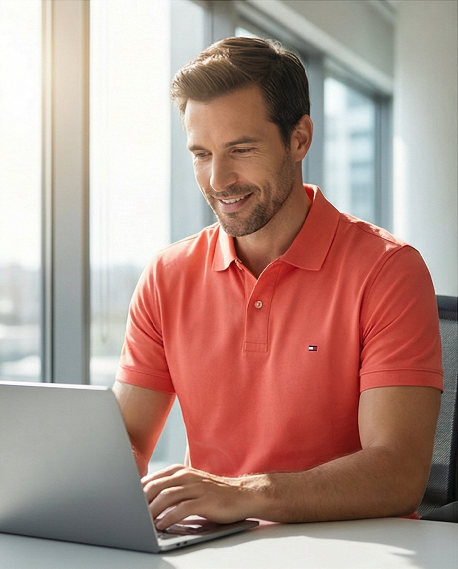 Featured image for “Polo orange coton régular Tommy Hilfiger”