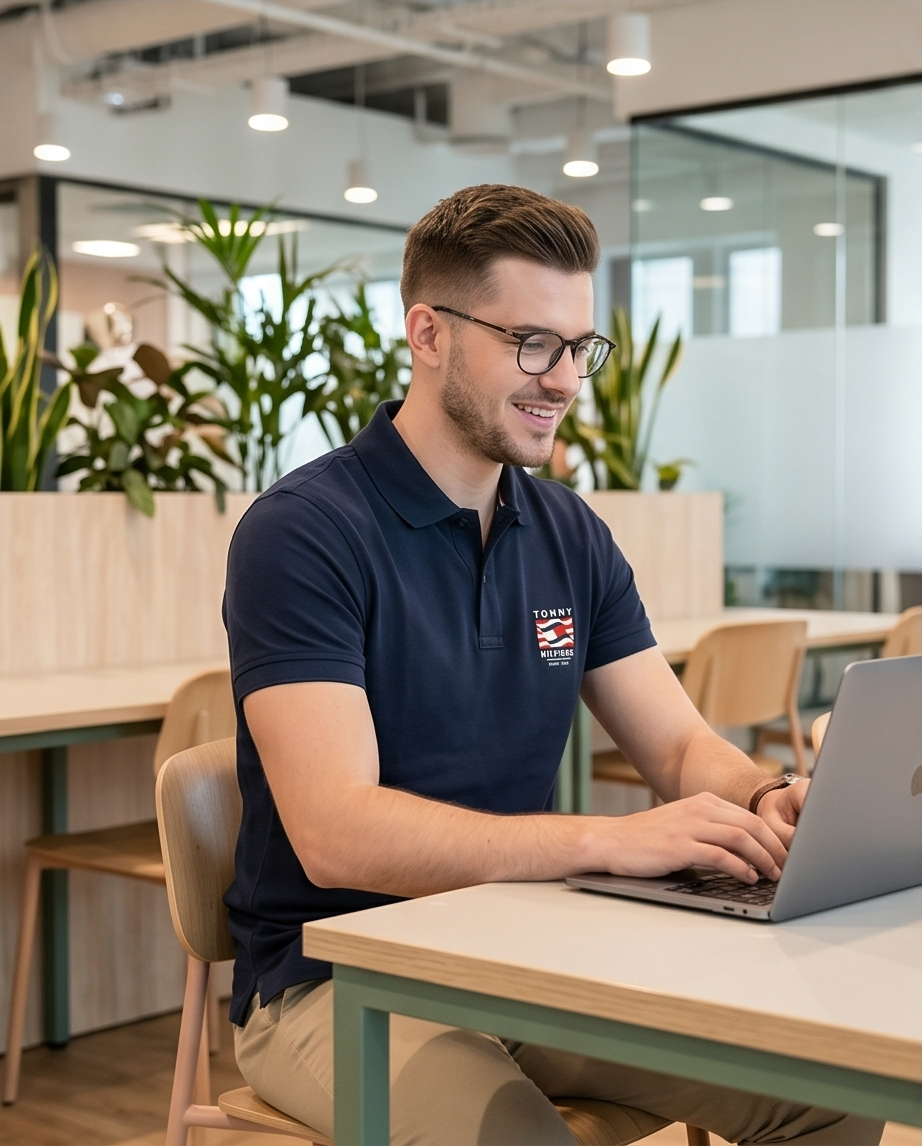 Featured image for “Polo marine ecusson Tommy Hilfiger”