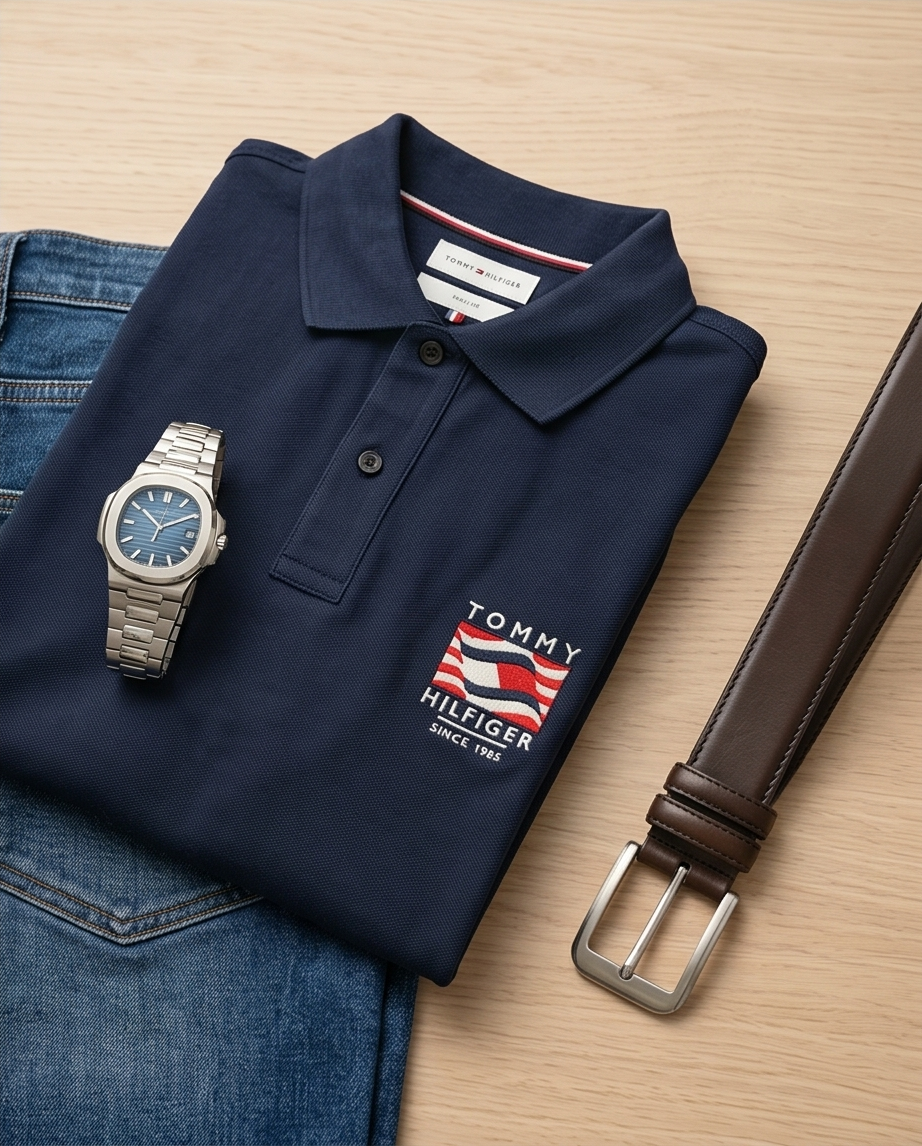 Featured image for “Polo marine ecusson Tommy Hilfiger”