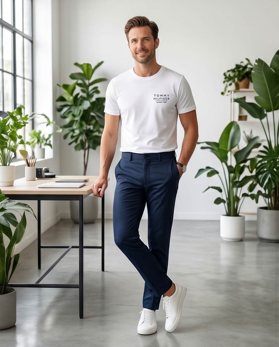 Featured image for “Tee shirt blanc écusson Tommy Hilfiger”