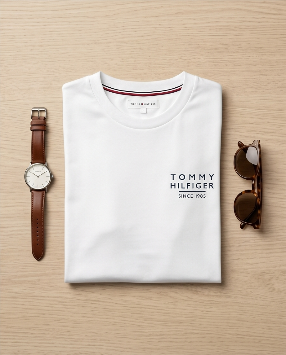 Featured image for “Tee shirt blanc écusson Tommy Hilfiger”