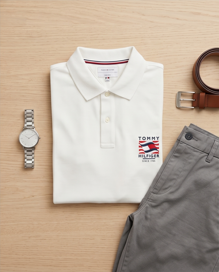 Featured image for “Polo blanc écusson Tommy Hilfiger”