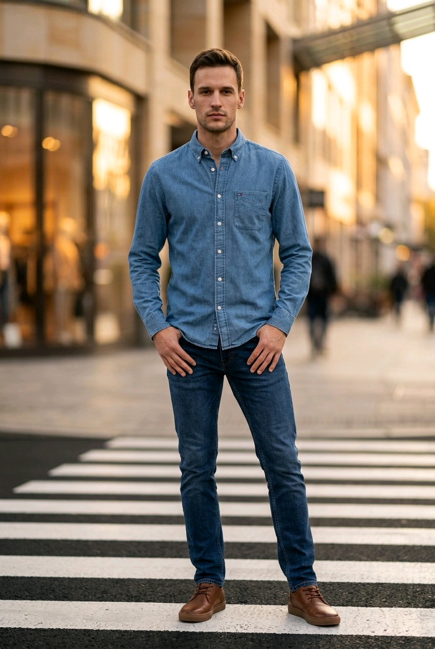 Featured image for “Chemise dobby bleu Tommy Hilfiger”