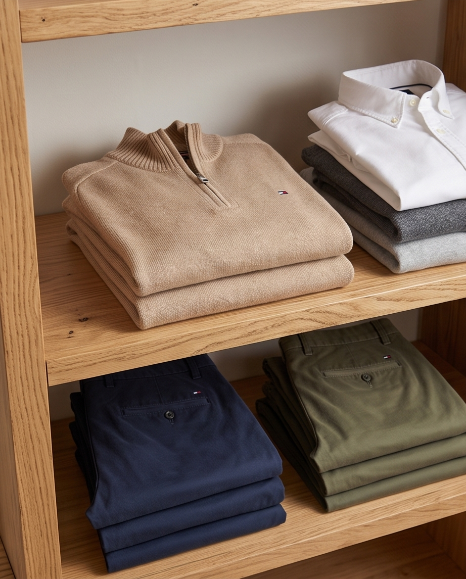 Featured image for “Pull lambswool zip marron clair Tommy Hilfiger”