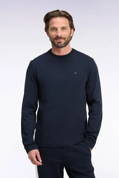 Featured image for “T-shirt manches longues en coton marine coupe droite Eden Park”
