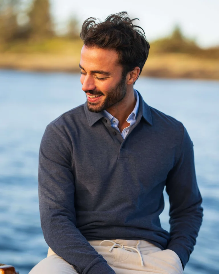 Featured image for “Polo piqué 100% coton bleu marine Nza”