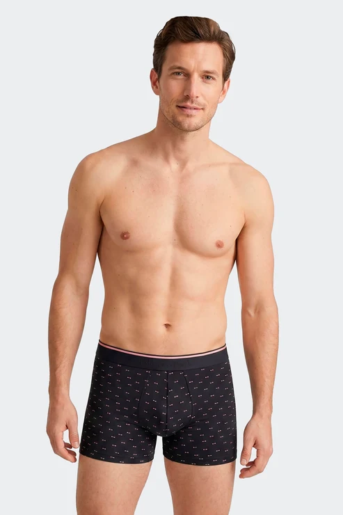 Featured image for “Boxer en coton stretch marine à micromotifs nœud papillon Eden Park”