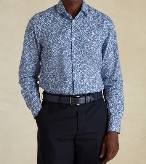 Featured image for “Chemise Slim à Imprimé bleu Vicomte Arthur”