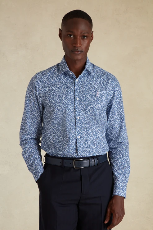 Featured image for “Chemise Slim à Imprimé bleu Vicomte Arthur”