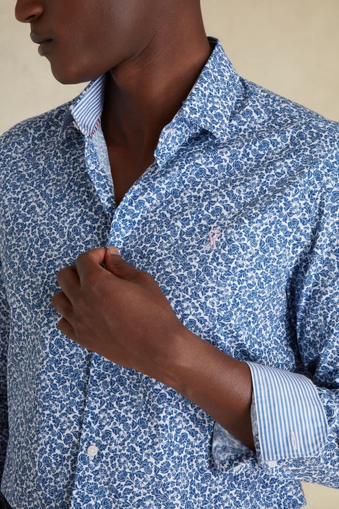 Featured image for “Chemise Slim à Imprimé bleu Vicomte Arthur”