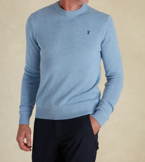 Featured image for “Pull Classique Col Rond bleu ciel Vicomte Arthur”