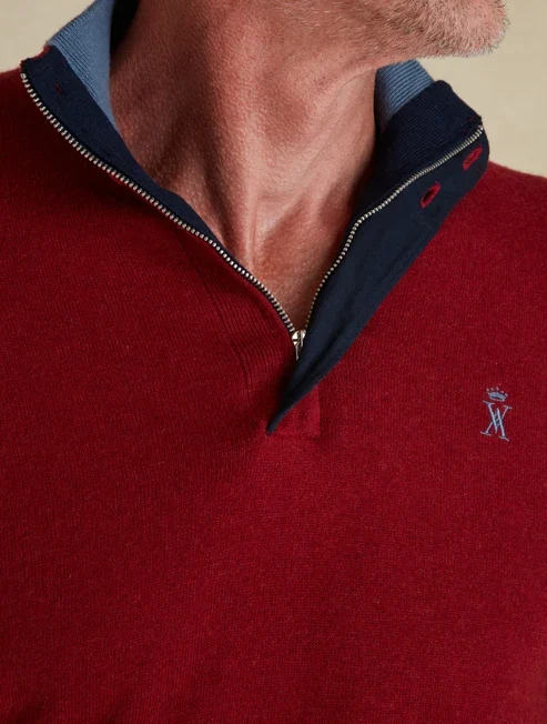 Featured image for “Pull Demi Zippé rouge Vicomte Arthur”