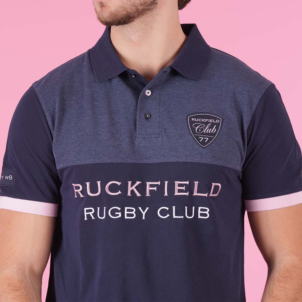Featured image for “Polo bleu marine à manches courtes Ruckfield Rugby Club”