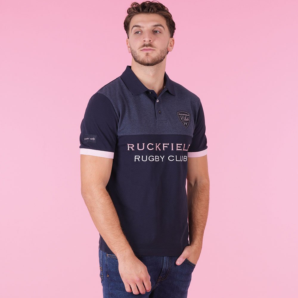 Featured image for “Polo bleu marine à manches courtes Ruckfield Rugby Club”